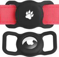 🐶 yiliuoer airtag dog collar holder - 2 pack silicone case for apple airtags, dog gps tracker case with anti-lost air tag holder, includes cat dog collar bells logo