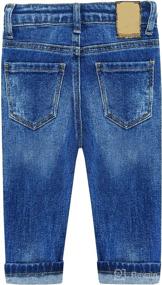 img 3 attached to KIDSCOOL SPACE Baby Girl Boy Jeans: 👖 Stylish Ripped Denim Pants with Elastic Band Inside