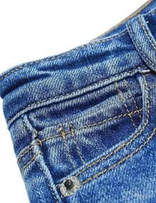 img 2 attached to KIDSCOOL SPACE Baby Girl Boy Jeans: 👖 Stylish Ripped Denim Pants with Elastic Band Inside