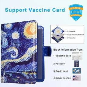 img 2 attached to RFID Blocking Passport And Vaccine Card Holder Combo - ACdream Leather Travel Documents Organizer Protector, Starry Night Design