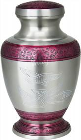 img 4 attached to INTAJ Elite Cloud Blue And Silver Cremation Urn For Human Ashes - Adult Funeral Urn Handcrafted - Affordable Urn For Ashes - Large Urn Deal (Peaceful Maroon Birds, Adult Urn - 200 Cu/In)