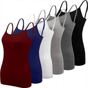 img 4 attached to 6 Pack Women'S Adjustable Spaghetti Strap Tank Top Camisole Undershirts - BQTQ