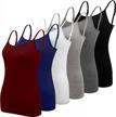 6 pack women's adjustable spaghetti strap tank top camisole undershirts - bqtq logo