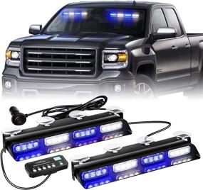 img 4 attached to Emergency Dash Strobe Lights Safety Flashing Warning Interior Front/Rear Windshield Deck Split Light Bar W/ Digital Display Controller For Ambulance Police Vehicles Trucks（ 2X14 Inch