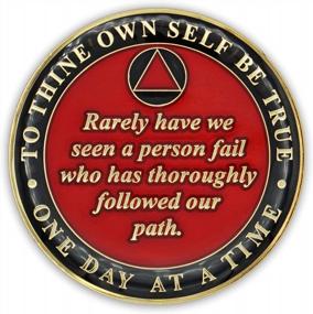 img 1 attached to Red 3 Year Sobriety Coin - Triplate AA Chip For Celebrating Recovery Anniversary And Alcoholics Anonymous Gift