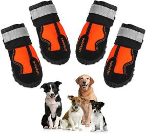 img 4 attached to 🐾 Waterproof Dog Shoes: Paw Protector for Winter Snow & Hot Pavements - Reflective Strip, Non-Slip Sole - Ideal for Small, Medium & Large Dogs