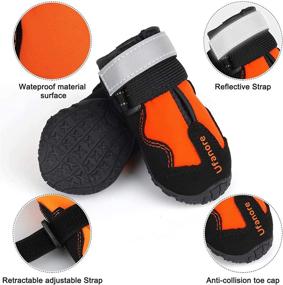 img 2 attached to 🐾 Waterproof Dog Shoes: Paw Protector for Winter Snow & Hot Pavements - Reflective Strip, Non-Slip Sole - Ideal for Small, Medium & Large Dogs