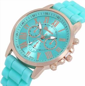 img 3 attached to 10 Pack CdyBox Unisex Silicone Band Analog Quartz Jelly Color Casual Watches For Men & Women
