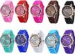 10 pack cdybox unisex silicone band analog quartz jelly color casual watches for men & women logo