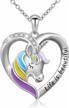 forever love: sterling silver unicorn heart pendant necklace for women - ideal gift for girlfriend/ daughter logo
