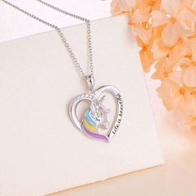 img 2 attached to Forever Love: Sterling Silver Unicorn Heart Pendant Necklace For Women - Ideal Gift For Girlfriend/ Daughter