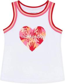 img 2 attached to Графическое платье Calvin Klein для девочек с клубникой в верхней одежде, футболках и блузках для девочек