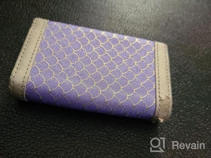 img 1 attached to Handmade Leather Business Card Holder With Magnetic Closure - Purple. Stylish Credit Card Organizer For Men And Women. Holds Up To 30 Cards - Skycase Business Card Case. review by Misty Miller
