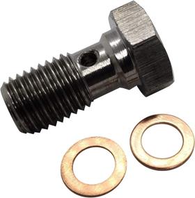 img 2 attached to 🔩 Universal Stainless Steel Banjo Bolts M12x1.5 Brake Fitting Adapter with Copper Washers - Single Metric Thread M12x1