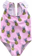 pineapple paradise: stylish and adorable baby girl bikini swimsuit with ruffled sleeves and backless design for toddlers by itfabs logo