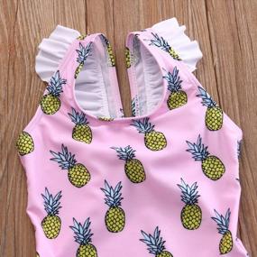 img 2 attached to Pineapple Paradise: Stylish And Adorable Baby Girl Bikini Swimsuit With Ruffled Sleeves And Backless Design For Toddlers By ITFABS