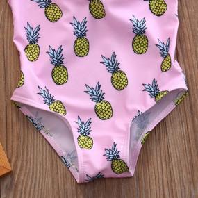 img 1 attached to Pineapple Paradise: Stylish And Adorable Baby Girl Bikini Swimsuit With Ruffled Sleeves And Backless Design For Toddlers By ITFABS