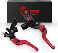 🛵 premium mzs 7/8 brake master cylinder clutch lever set - short handle red cnc adjustable levers for motorcycles, scooters, and atvs логотип