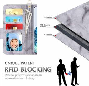 img 2 attached to Защищайте и организуйте стильно: чехол-бумажник Skycase Galaxy S20 с блокировкой RFID и съемным ремешком