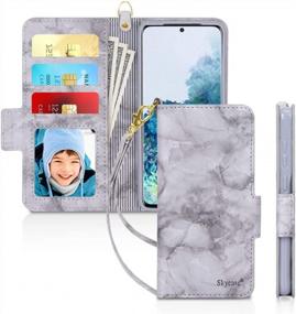 img 4 attached to Защищайте и организуйте стильно: чехол-бумажник Skycase Galaxy S20 с блокировкой RFID и съемным ремешком