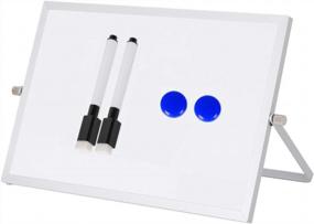 img 4 attached to ACVCY Desktop Whiteboard With Stand - Small Magnetic White Board For Kitchen, Office, And Home Use With 360°Adjustable Angle