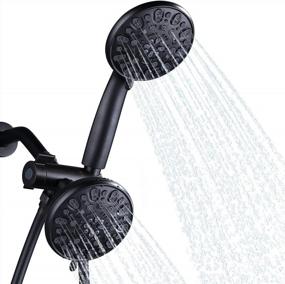 img 1 attached to ALEASHA 2-In-1 48 Function Shower Head With Handheld And Rainfall - 4.5" High Pressure Face, Hose & 3 Way Water Diverter - 1.8 GPM
