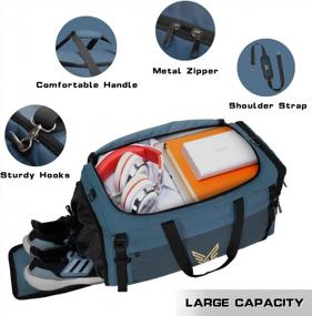 img 2 attached to Foldable Sports Gym Bag For Men - Travel Duffel With Shoes Compartment, Waterproof Weekender Overnight Workout Carry On Bags For Airplanes By CANWAY