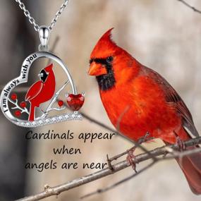 img 3 attached to Women'S 925 Sterling Silver Red Cardinal Memorial Necklace - I'M Always With You Pendant Jewelry Gift