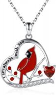 women's 925 sterling silver red cardinal memorial necklace - i'm always with you pendant jewelry gift логотип