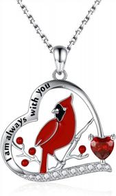 img 4 attached to Women'S 925 Sterling Silver Red Cardinal Memorial Necklace - I'M Always With You Pendant Jewelry Gift