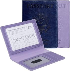 img 4 attached to 🛂 TOOVREN 2-in-1 Passport and Vaccine Card Holder Combo with Credit Card Slots, Slim Travel Document Organizer for International Travel Essentials