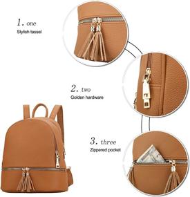 img 2 attached to 🎒 KKXIU Girls Backpack: Trendy Leather Tassel Women's Handbags & Wallets