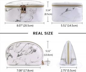 img 2 attached to 2-Piece Marble Makeup Bag Set | Portable Travel Cosmetic Bags Waterproof | Multi-Function Organizer Storage Toiletry Bags For Women & Girls