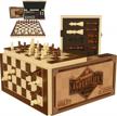 agreatlife's original 15" magnetic chess board set - wooden chess board for kids and adults - universal, competition ready - hand carved travel game chess pieces - felted board storage, vintage chess logo