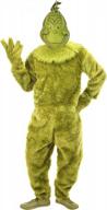 adults' deluxe grinch costume with full mask - size small/medium - dr. seuss inspired logo