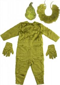 img 1 attached to Роскошный костюм Гринча для взрослых с полной маской — маленький/средний размер — в стиле доктора Сьюза