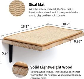 img 1 attached to 🐱 Large Cat Wall Shelves - Indoor Cat Wall Furniture with Sisal Scratching Mat / Faux Lamb Mat, Floating Wall Mounted Cat Climbing Shelf