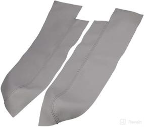 img 2 attached to 🪑 Premium Leather Armrest Covers for Honda CR-V CRV 2007-2012 - Gray