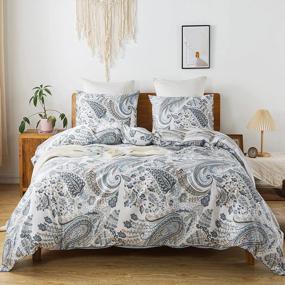img 1 attached to Soft & Stylish Queen Size Travan Paisley Pattern Cotton Duvet Cover Set With Zipper Closure - Ultra-Comfortable 3-Piece Bedding For A Luxurious Sleep Experience