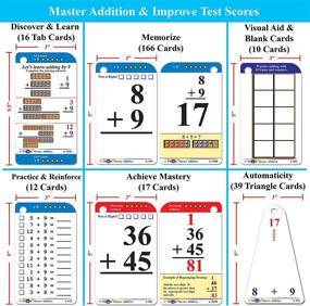 img 3 attached to Master Addition And Subtraction With Think2Master Flash Cards - 260 Laminated Cards, 39 Triangles, 2 Dry Erase Markers, 5 Rings, And 30 Counters For Counting, Writing, Understanding, And Memorizing