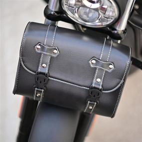 img 3 attached to Sresk Universal PU Leather Motorcycle Fork Bag Saddlebags Handlebar Bag Sissy Bar Storage Tool Bag For Motobike/Dirt Bike Kawasaki Suzuki Yamaha Sportster (C)