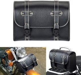 img 2 attached to Sresk Universal PU Leather Motorcycle Fork Bag Saddlebags Handlebar Bag Sissy Bar Storage Tool Bag For Motobike/Dirt Bike Kawasaki Suzuki Yamaha Sportster (C)