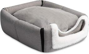 img 1 attached to 🐱 Hollypet Crystal Velvet Self-Warming Foldable Cave House - Comfy Pet Sleeping Bed for Cats and Small Dogs