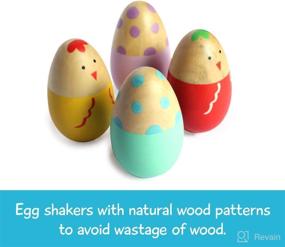 img 2 attached to 🥚 Shumee Toys - Wooden Egg Shakers for Babies (6 Months+) - Musical Rattle Montessori Toy - Set of 2 Easter Eggs with Teal and Purple Dot Design - Enhancing SEO