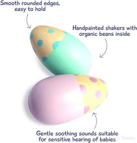 img 3 attached to 🥚 Shumee Toys - Wooden Egg Shakers for Babies (6 Months+) - Musical Rattle Montessori Toy - Set of 2 Easter Eggs with Teal and Purple Dot Design - Enhancing SEO