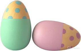 img 4 attached to 🥚 Shumee Toys - Wooden Egg Shakers for Babies (6 Months+) - Musical Rattle Montessori Toy - Set of 2 Easter Eggs with Teal and Purple Dot Design - Enhancing SEO