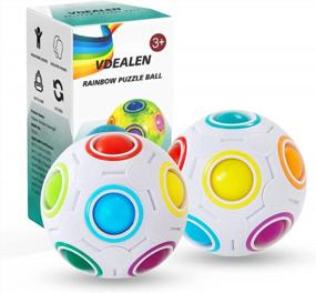 img 4 attached to Get Your Hands On The Fun-Filled Vdealen Magic Rainbow Puzzle Ball - Perfect For Fun And Stress Relief - 2 Pack For Unmatched Entertainment!