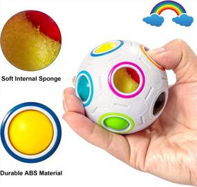 img 2 attached to Get Your Hands On The Fun-Filled Vdealen Magic Rainbow Puzzle Ball - Perfect For Fun And Stress Relief - 2 Pack For Unmatched Entertainment!