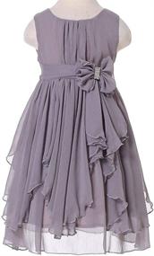 img 2 attached to 👗 Bow Dream Bridesmaid: Ruffled Chiffon Girls' Dresses