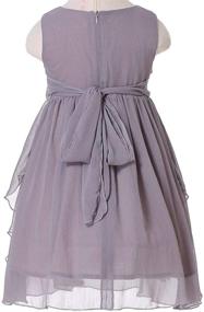 img 1 attached to 👗 Bow Dream Bridesmaid: Ruffled Chiffon Girls' Dresses